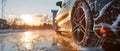 Washing a Car with White Soap Foam and High-Pressure Water at a Manual Car Wash. Concept Car Royalty Free Stock Photo