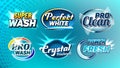 Washing Cleaner Creative Company Logo Set Vector