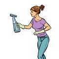 Washing cleaning sprayer, woman