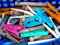 Washing clothes pegs Royalty Free Stock Photo