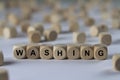 Washing - cube with letters, sign with wooden cubes Royalty Free Stock Photo