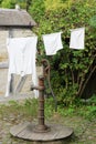 Washing day in the old town of Aarhus Royalty Free Stock Photo