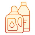 Washing detergent flat icon. Detergent container red icons in trendy flat style. Laundry liquid gradient style design