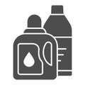 Washing detergent solid icon. Detergent container vector illustration isolated on white. Laundry liquid glyph style