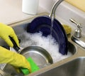 Washing dishes Royalty Free Stock Photo