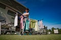 Washing on a dryer at a campsite.