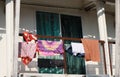 Washing and drying area in front of the house to receive sunlight