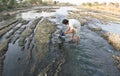 Washing in drying river