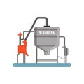 Washing equipment, machinery for cleaning of grain, stage of bread production process vector Illustration on a white