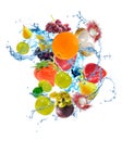 washing fruits with blue water Royalty Free Stock Photo