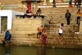 Washing at Ganges river Royalty Free Stock Photo