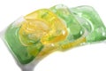 Washing gel capsule pod with laundry detergent isolated on white background Royalty Free Stock Photo