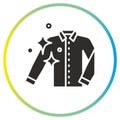 washing good result icon, clean clothes, quality shirt laundry, flat symbol