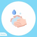 Washing hand flat vector icon sign symbol Royalty Free Stock Photo