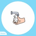 Washing hand flat vector icon sign symbol Royalty Free Stock Photo
