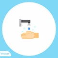 Washing hand flat vector icon sign symbol Royalty Free Stock Photo