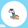 Washing hand flat vector icon sign symbol Royalty Free Stock Photo