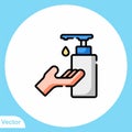 Washing hand flat vector icon sign symbol Royalty Free Stock Photo