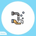 Washing hand flat vector icon sign symbol Royalty Free Stock Photo