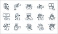 Washing hand line icons. linear set. quality vector line set such as hand washing, hand, money, clean, alcohol gel, dryer, washing Royalty Free Stock Photo