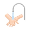 Washing Hand Procedure Under Tap Water Using Soap Vector Illustration Royalty Free Stock Photo