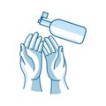 Washing hand with sanitizer liquid soap vector icon Procedure Royalty Free Stock Photo