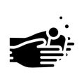 Washing hand with soap glyph icon vector illustration Royalty Free Stock Photo