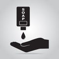 Washing hand with soap icon Royalty Free Stock Photo