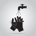 Washing hand with soap icon Royalty Free Stock Photo