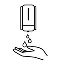 Washing hand with soap line icon antiseptic bottle, cleaning icon hygiene icons Royalty Free Stock Photo