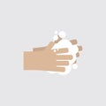 Washing Hand With Soap To Clean and Prevent Germs Vector