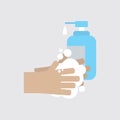 Washing Hand With Soap To Clean and Prevent Germs Vector