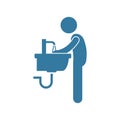 Washing hands with human icon for websites and prints