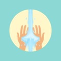 Washing hands round vector Illustration