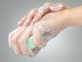 Washing hands with soap Royalty Free Stock Photo