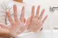 Washing hands with soap Royalty Free Stock Photo