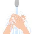 Washing Hands Vector Flat Illustration