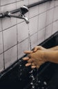 Washing hands with water Royalty Free Stock Photo