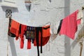 Washing hanging on a line Royalty Free Stock Photo