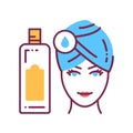 Washing head color line icon. Hairdresser service. SPA, Beauty salon. Pictogram for web page, mobile app, promo