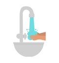 Washing her hands Faucet vector