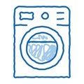 Washing House Machine doodle icon hand drawn illustration