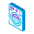 Washing House Machine isometric icon vector illustration