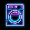 Washing House Machine neon glow icon illustration