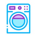 Washing House Machine Vector Sign Thin Line Icon