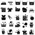 Washing icon vector set. laundry illustration sign collection. Wash symbol or logo.