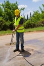 Washing the industrial premises