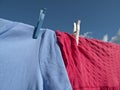 Washing on Line - Blue Sky Royalty Free Stock Photo