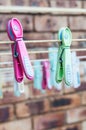 Washing Line with Pegs Royalty Free Stock Photo