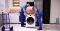 Washing Machine Appliance Delivery And Install Royalty Free Stock Photo